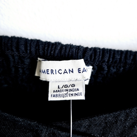 American Eagle Black Linen Blend Dress NWT - Picture 4 of 13